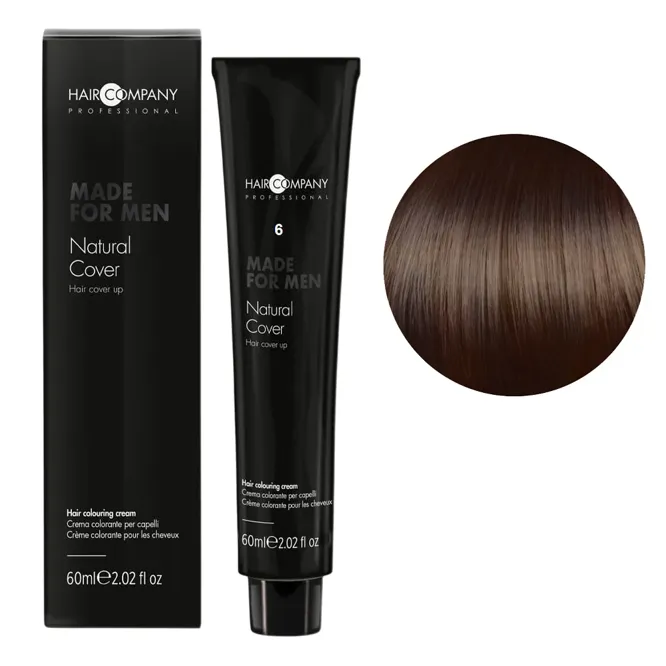 6 темний блондин Стійка крем-фарба для чоловіків, 60 мл Natural Cover MADE FOR MEN Hair Company