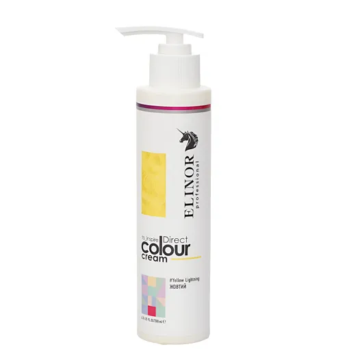 Тонувальний крем для волосся прямої дії (колір: ЖОВТИЙ/Yellow Lightning), 200 мл Direct Colour Cream ELINOR Professional 