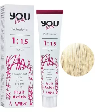 12/0 суперосвітлювальний натуральний блондин Крем-фарба стійка з фруктовими кислотами, 100 мл You look Professional
