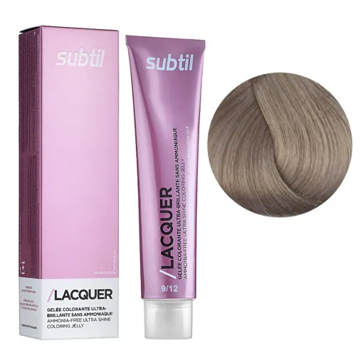 9/12 дуже світлий блондин попелясто-переливчастий Безаміачна тонувальна гелева фарба на кислотній основі, 60 мл LACQUER SUBTIL