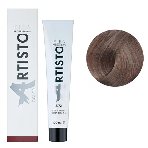 8/72 Стійка крем-фарба для волосся, 100 мл Permanent Hair Color ARTISTO ELEA Professional