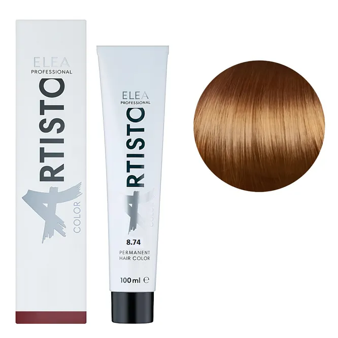 8/74 Стійка крем-фарба для волосся, 100 мл Permanent Hair Color ARTISTO ELEA Professional
