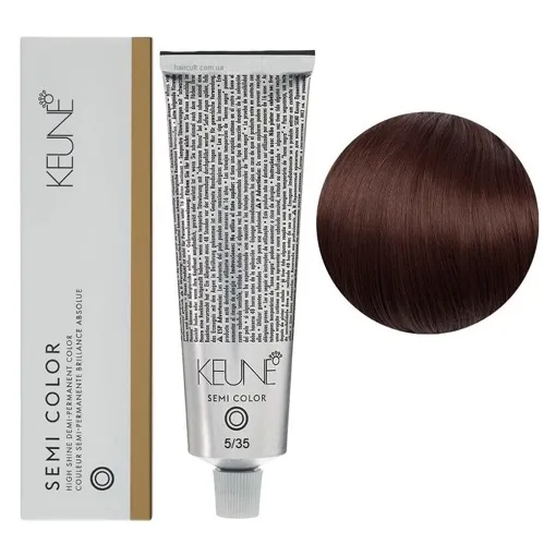 5/35 Світло-коричневий золотисто-махагоновий Фарба для тонування волосся без аміаку,  60 мл Demi-Permanent Color SЕМІ COLOR KEUNE