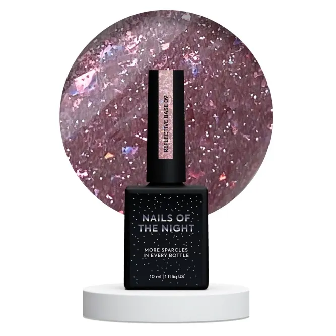 База камуфлююча, світловідбиваюча з шимером, 10 мл №09 Reflective Base NAILSOFTHENIGHT