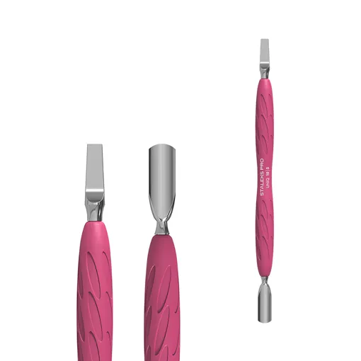 Лопатка манікюрна Gummy з силіконовою ручкою UNIQ 10 TYPE 5 (пушер округлий вузький та лопать пряма) PQ-10/5 STALEKS PRO