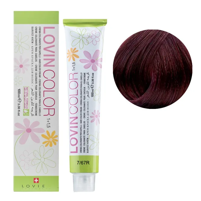 7/67R Стійка крем-фарба для волосся, 100мл  Hair color cream Lovin Color LOVIEN Essential