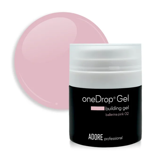 Гель для нарощування нігтів, 30 г №02 "Ballerina pink" One Drop Gel ADORE