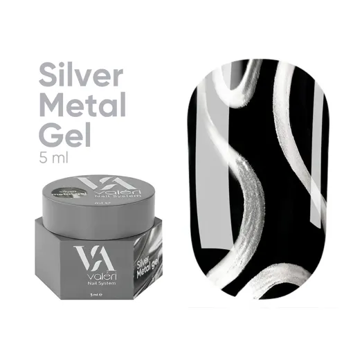 VALERI Metal Gel Paint Гель-фарба металізована 5 мл Silver