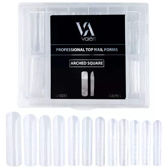 VALERI Arched Square Nail Forms Верхні форми 120 шт 