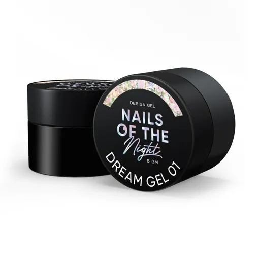 Гель для дизайну з шестигранниками різного розміру та глітером для нігтів, 5 мл №01 Dream Gel NAILSOFTHEDAY
