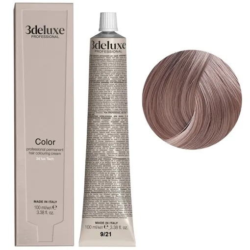 9/21 дуже світлий блондин переливчасто-попелястий Фарба для волосся, 100 мл Permanent Hair Color 3Deluxe Professional