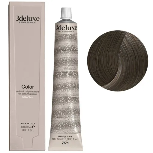 7/71 блондин коричневий попелястий Фарба для волосся, 100 мл Permanent Hair Color 3Deluxe Professional