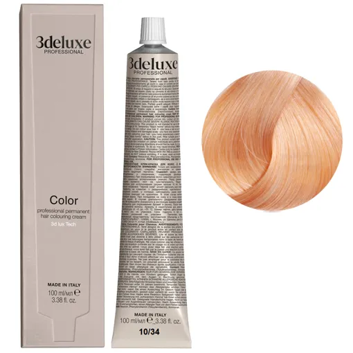 10/34 платиновий блондин золотисто-мідний Фарба для волосся, 100 мл Permanent Hair Color 3Deluxe Professional