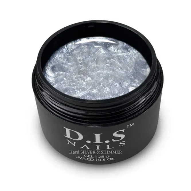 D.I.S.Nails Гель Hard SILVER &amp; SHIMMER з шиммером 28 г