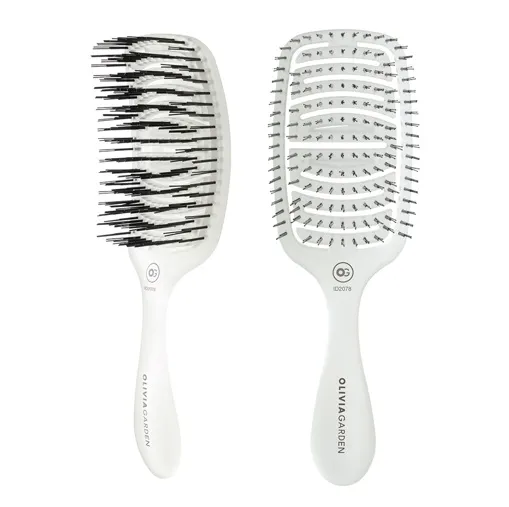 Щітка продувна для волосся ESSENTIAL CARE FLEX Fine Hair Memory Flex Bristles Ice White, (ID2078) Olivia Garden