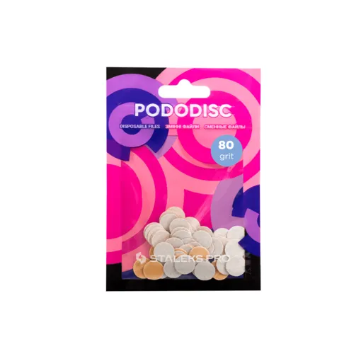 Змінні файли БІЛІ для педикюрного диска 80 грит EXPERT PODODISC "XS" (50 шт) PDF-10-80w STALEKS PRO