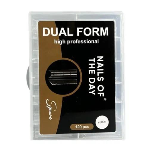Верхні форми, 120 шт Type-6, Форма: Квадрат арочний для часткової корекції/нарощування нігтів Dual Form Square NAILSOFTHEDAY