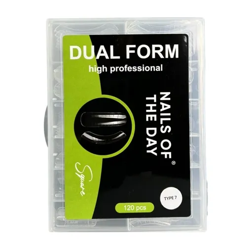 Верхні форми, 120 шт Type-7, Форма: Квадрат для середньої довжини нарощення, підходить для зростаючих вниз нігтів Dual Form Square NAILSOFTHEDAY