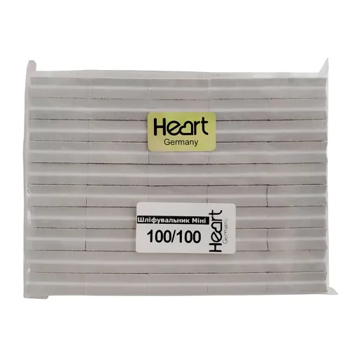 Набір баф-шліфувальник для нігтів 100/100 грит (50 шт) прямокутний Super MINI Heart