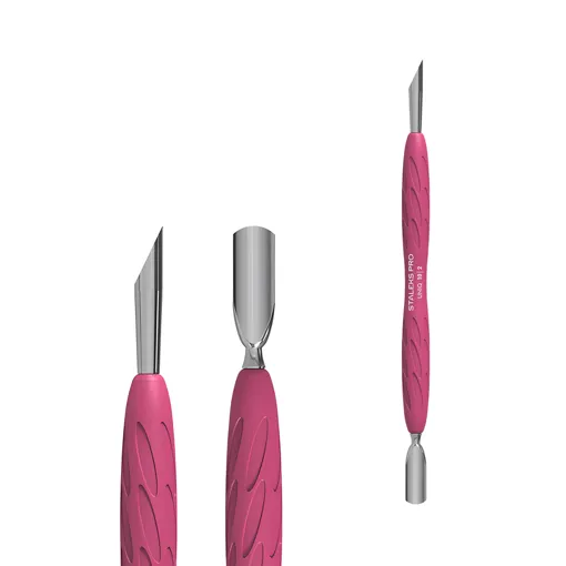 Лопатка манікюрна Gummy з силіконовою ручкою UNIQ 10 TYPE 2 (пушер округлий вузький та пушер скошений) PQ-10/2 STALEKS PRO