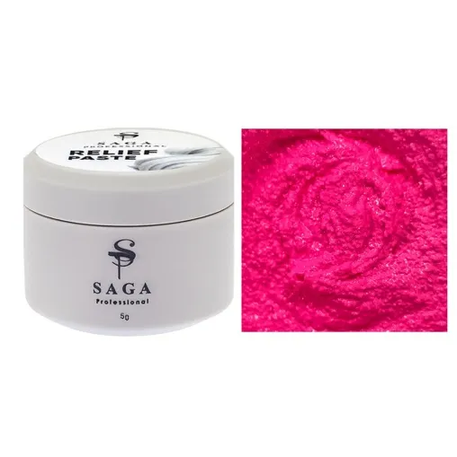 Паста рельєфна, 5 мл  №06 Колір: світло-рожевий неон Relief paste SAGA Professional