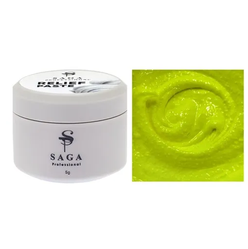 Паста рельєфна, 5 мл  №11 Колір: жовтий неон Relief paste SAGA Professional