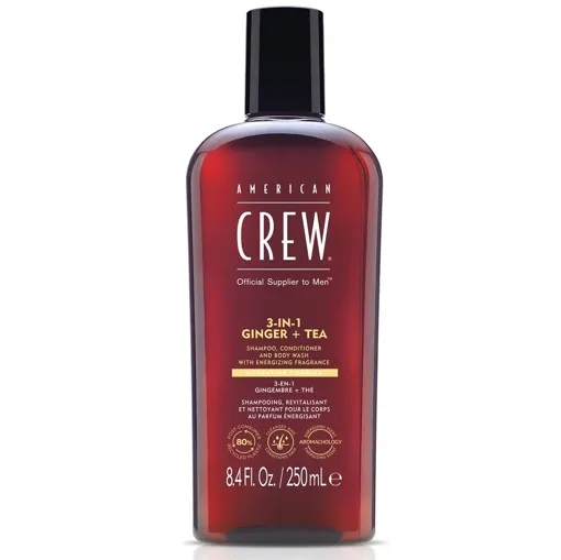 Засіб 3в1 для догляду за волоссям та тілом, 250 мл 3-in-1 Ginger + Tea Shampoo, Conditioner&amp;Body Wash Hair &amp; Body American Crew