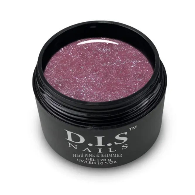 D.I.S.Nails Гель Hard PINK &amp; SHIMMER з шиммером 28 г