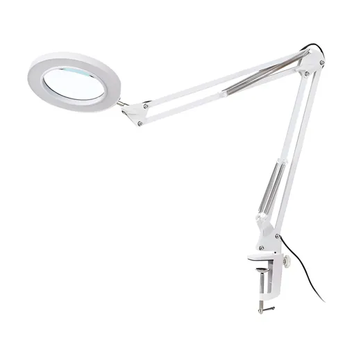 Лампа настільна з 5Х збільшувальним склом (живлення від USB) БІЛА