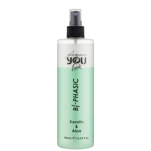 Двофазний спрей-кондиціонер для всіх типів волосся, 400 мл Keratin &amp; Aloe BI-PHASIC Glamour You look Professional