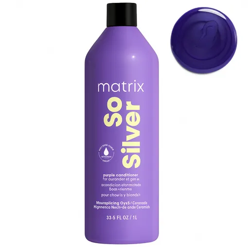 Кондиціонер для нейтралізації жовтизни волосся з фіолетовим пігментом, 1000 мл Purple Conditioner So Silver Total Results MATRIX (Оновлена формула)