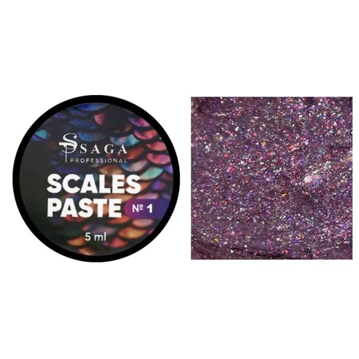 Гель паста рельєфна з блискітками, 5 мл №01 Колір: бузковий / аврора Scasles paste SAGA Professional