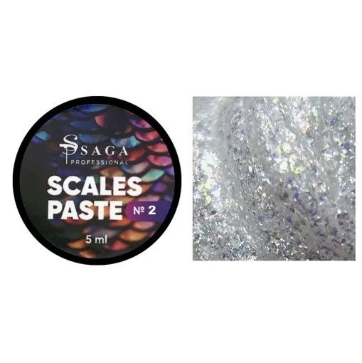 Гель паста рельєфна з блискітками, 5 мл №02 Колір: молочний / аврора Scasles paste SAGA Professional