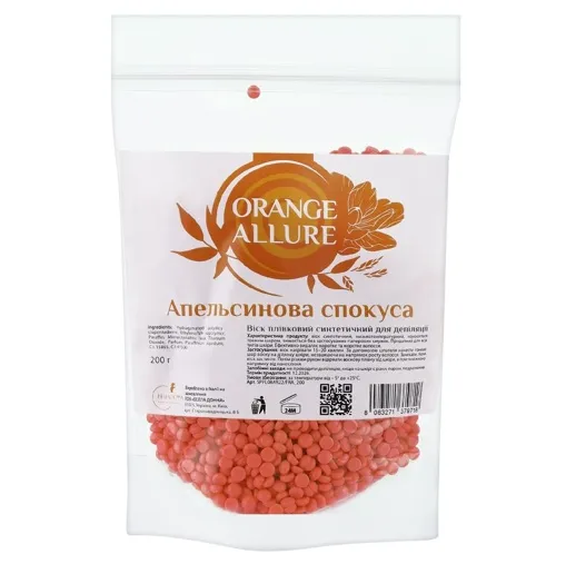 Віск плівковий синтетичний для депіляції (в гранулах) ORANGE ALLURE Апельсинова спокуса, 200 г BELLA DONNA