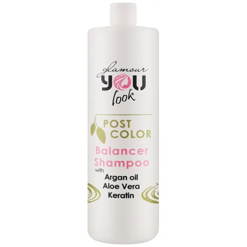 Шампунь з кислим PH після фарбування волосся, 1000 мл Balancer Shampoo POST COLOR Glamour YOU LOOK Professional