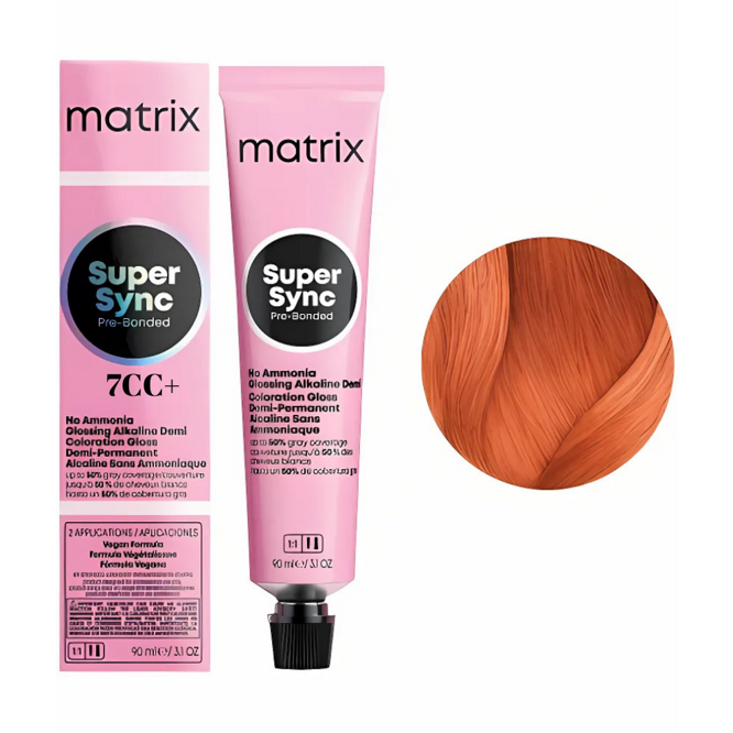7CC+ блондин золотий інтенсивний Тонер для волосся на лужній основі без аміаку, 90 мл SUPER SYNC  Pre-Bonded MATRIX  