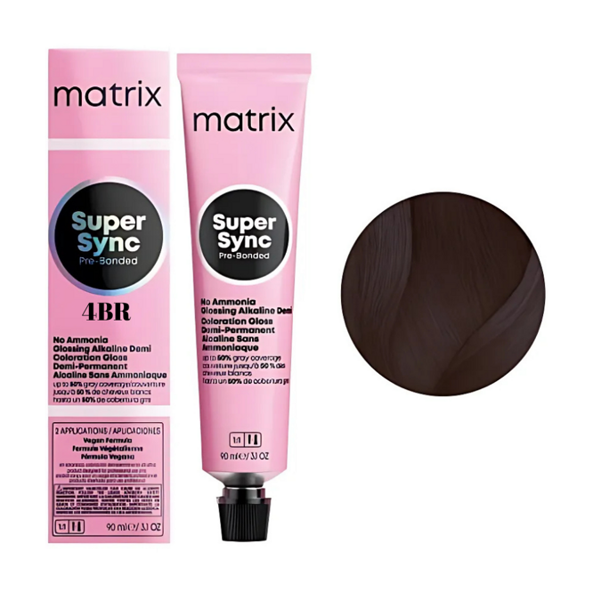 4BR Тонер для волосся на лужній основі без аміаку, 90 мл SUPER SYNC  Pre-Bonded MATRIX