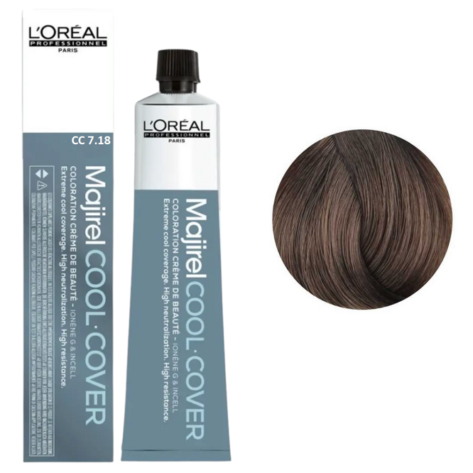 7/18 Фарба для волосся стійка для сивини, 50 мл  Majirel Cool Cover L`Oreal Professionnel 