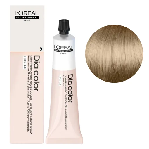 9 Фарба тонуюча на лужній основі без аміаку, 60мл Alkaline Demi-permanent cream color Dia Color L`Oreal Professionnel