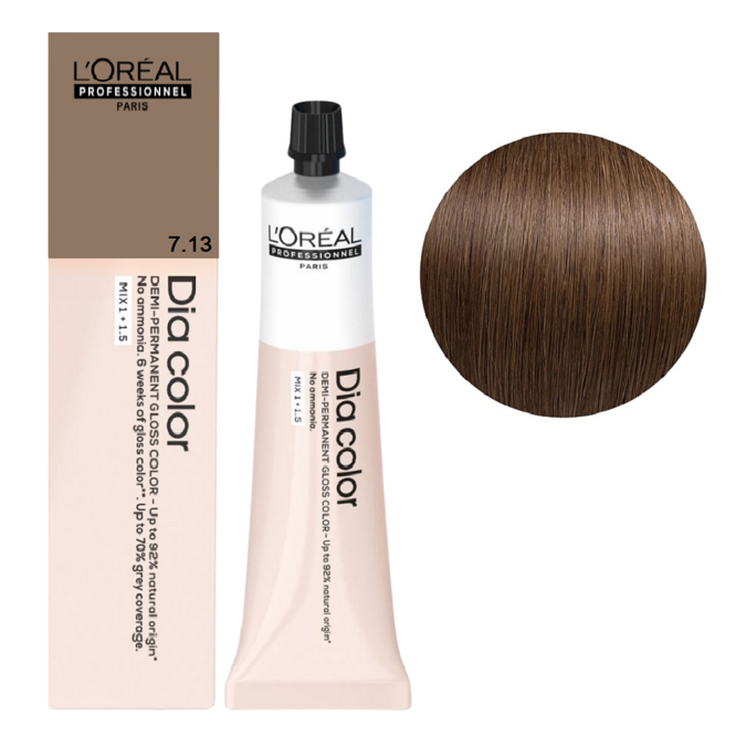 7/13 Фарба тонуюча на лужній основі без аміаку, 60мл Alkaline Demi-permanent cream color Dia Color L`Oreal Professionnel