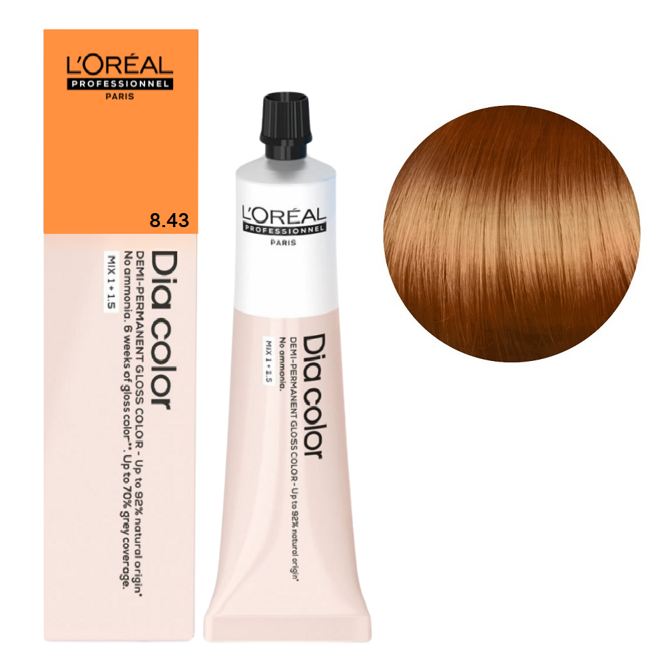8/43 Фарба тонуюча на лужній основі без аміаку, 60мл Alkaline Demi-permanent cream color Dia Color L`Oreal Professionnel