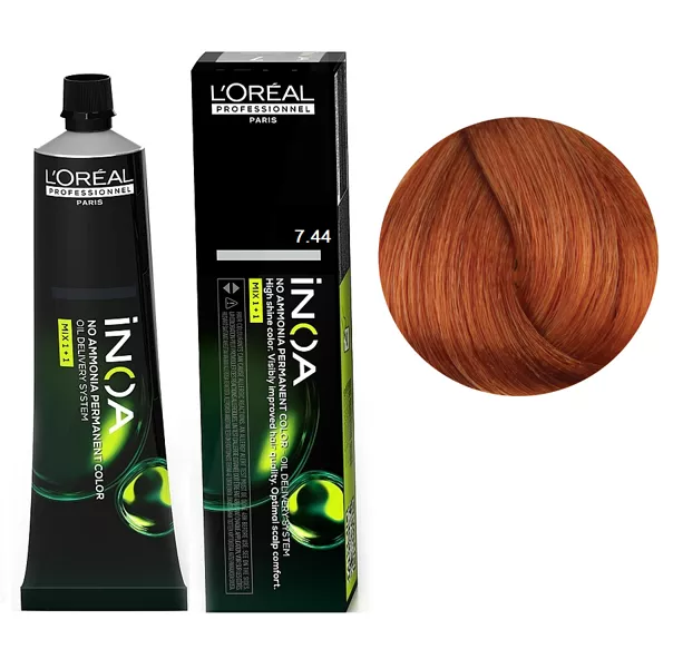 7/44 Фарба для волосся стійка без аміаку, 60мл No-Ammonia Permanent Color  INOA L`Oreal Professionnel 