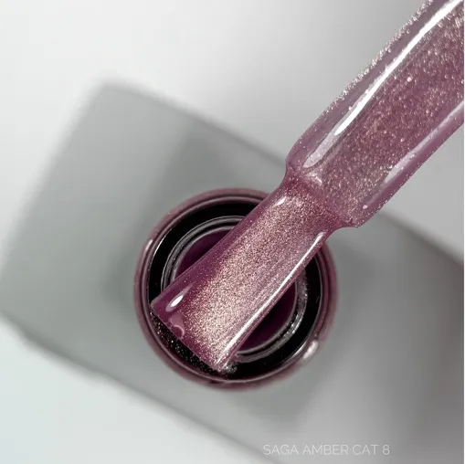 Гель-лак котяче око, 10 мл №08 Amber Cat Gel Polish SAGA Professional