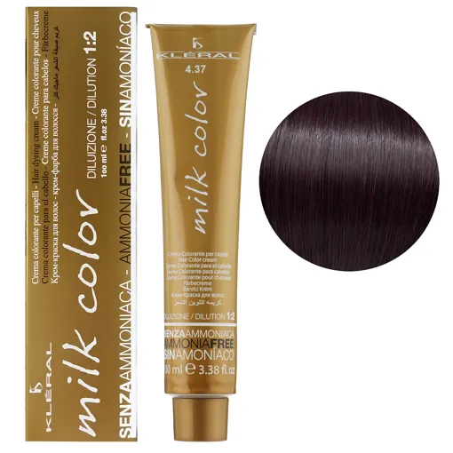 4/37 Ірисовий шатен Крем-фарба для волосся перманентна без аміаку, 100 мл Milk Color KLERAL System