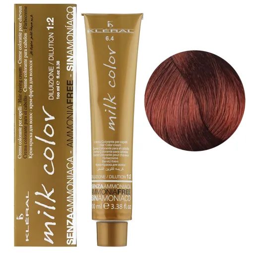 6/4 Темно-русявий мідний Крем-фарба для волосся перманентна без аміаку, 100 мл Milk Color KLERAL System