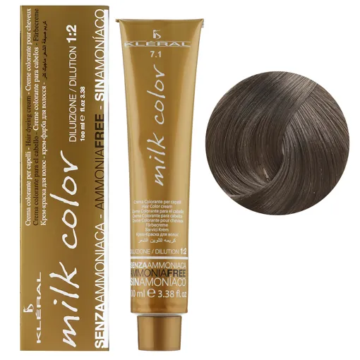 7/1 Полпелясто-русявий Крем-фарба для волосся перманентна без аміаку, 100 мл Milk Color KLERAL System