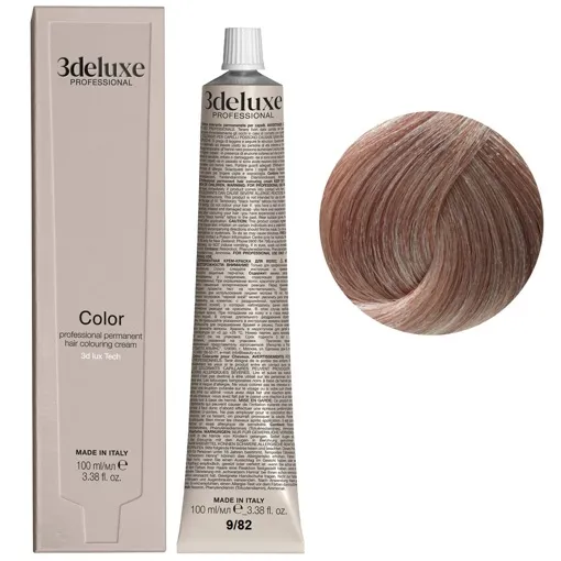 9/82 дуже світлий блондин коричнево-перлинний Фарба для волосся, 100 мл Permanent Hair Color 3Deluxe Professional
