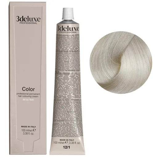 12/1 спеціальний блондин попелястий Фарба для волосся, 100 мл Permanent Hair Color 3Deluxe Professional