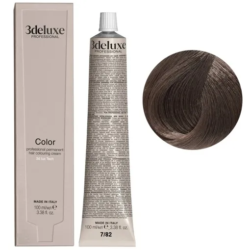 7/82 блондин середньо-коричневий перламутровий Фарба для волосся, 100 мл Permanent Hair Color 3Deluxe Professional
