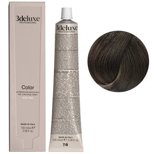 7/8 блондин середньо-коричневий Фарба для волосся, 100 мл Permanent Hair Color 3Deluxe Professional